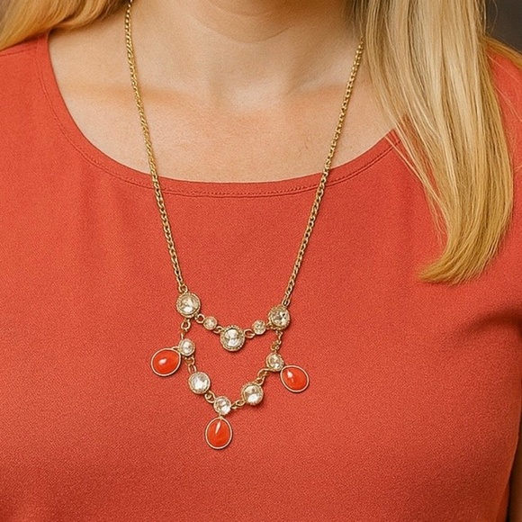 Monet & Color Jewelry - Monet Multi-color Double Strand Necklace Kohl’s Coral Pink Oval Earrings NWT